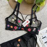 ست فنردار شیشه ای گلدوزی