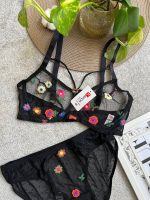 ست فنردار شیشه ای گلدوزی