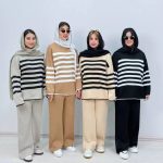 ست بلوز شلوار بافت راه راه